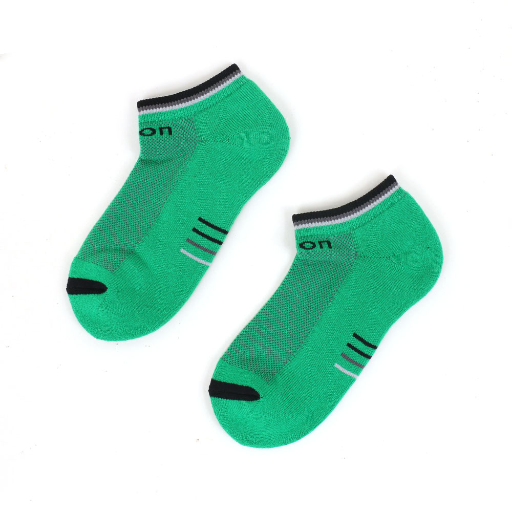 跳色滾邊 低筒 機能運動襪(綠)