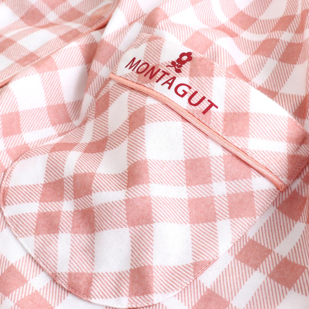 MIT台灣製 舒柔慵懶格子 睡衣睡褲成套組(粉)