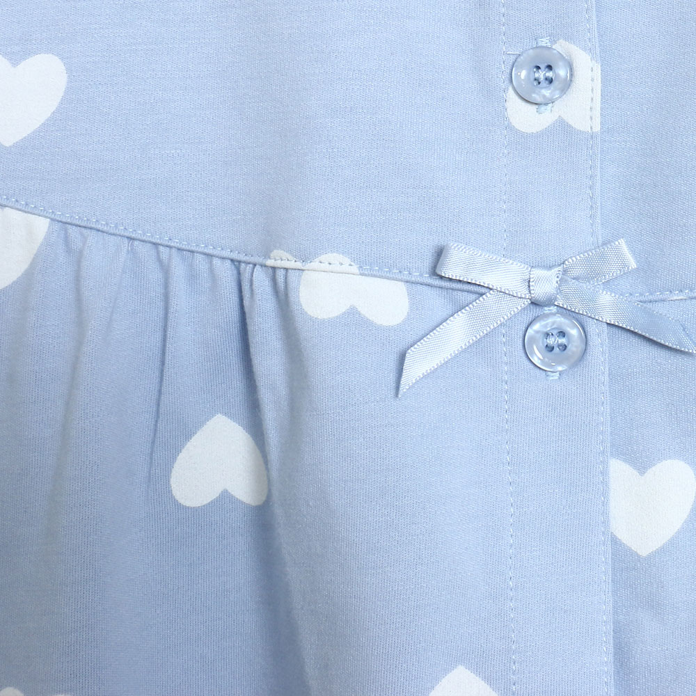 愛心滿屋 柔軟舒眠棉質 睡衣睡褲成套組(藍色)