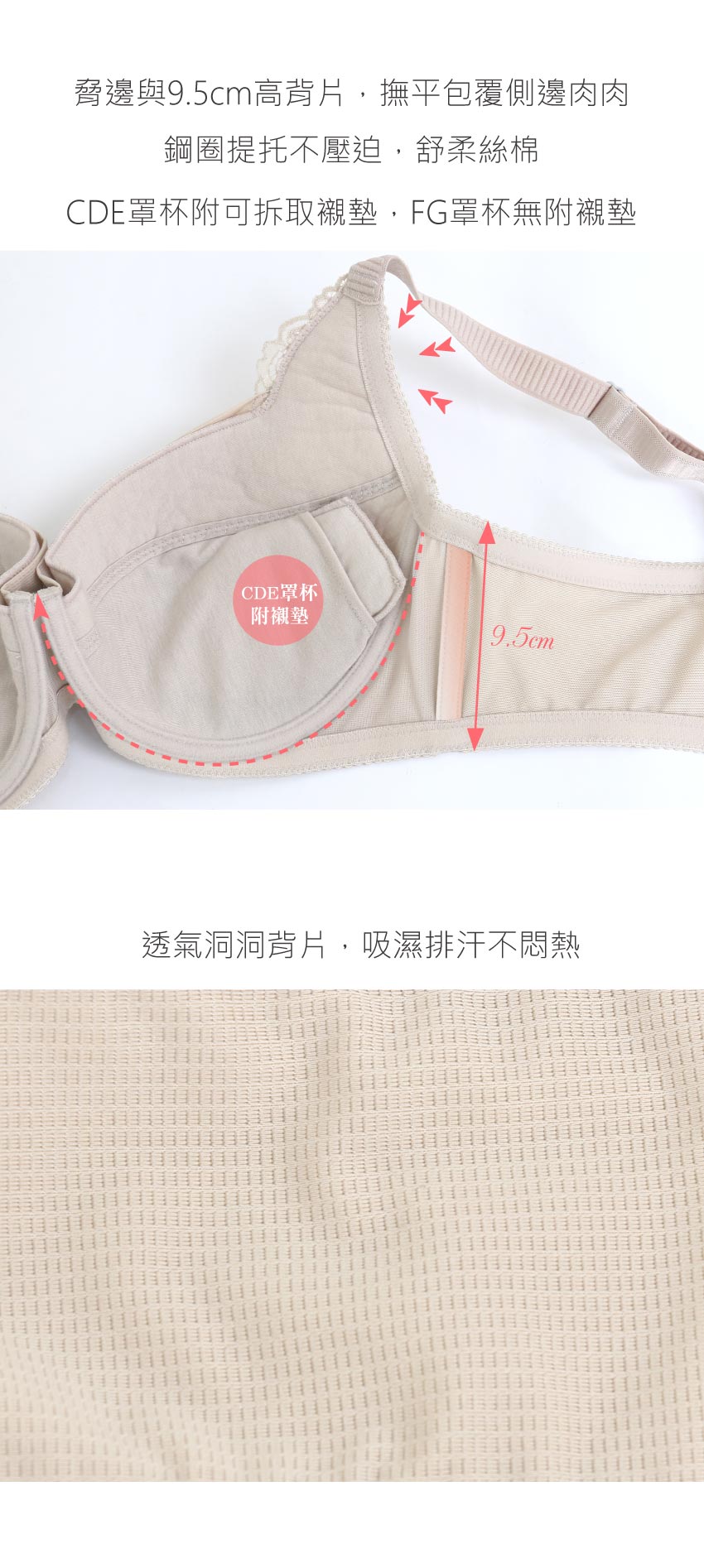 凝香之吻 性感蕾絲 包覆集中舒棉內衣CDEFG罩杯(奶茶色)