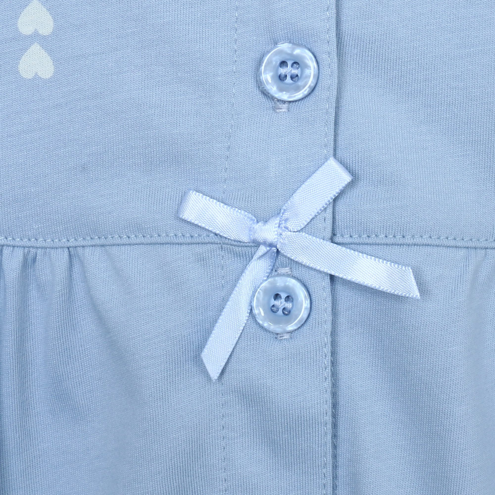 心動點點 柔軟舒眠棉質 睡衣睡褲成套組(藍)