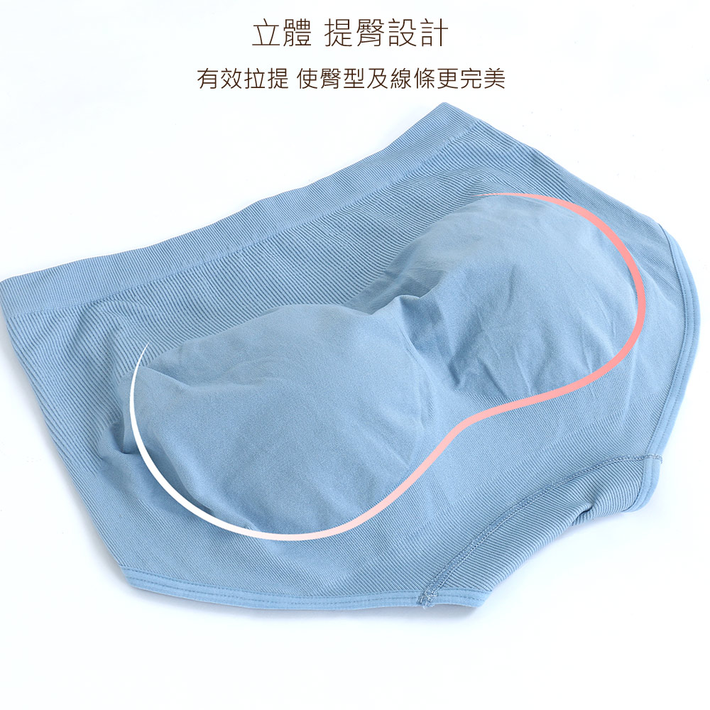 《竹炭．無縫》一體成型中腰三角褲(灰藍色)