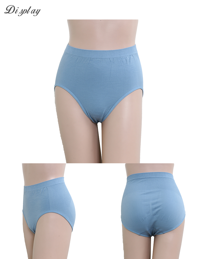 《竹炭．無縫》一體成型中腰三角褲(灰藍色)