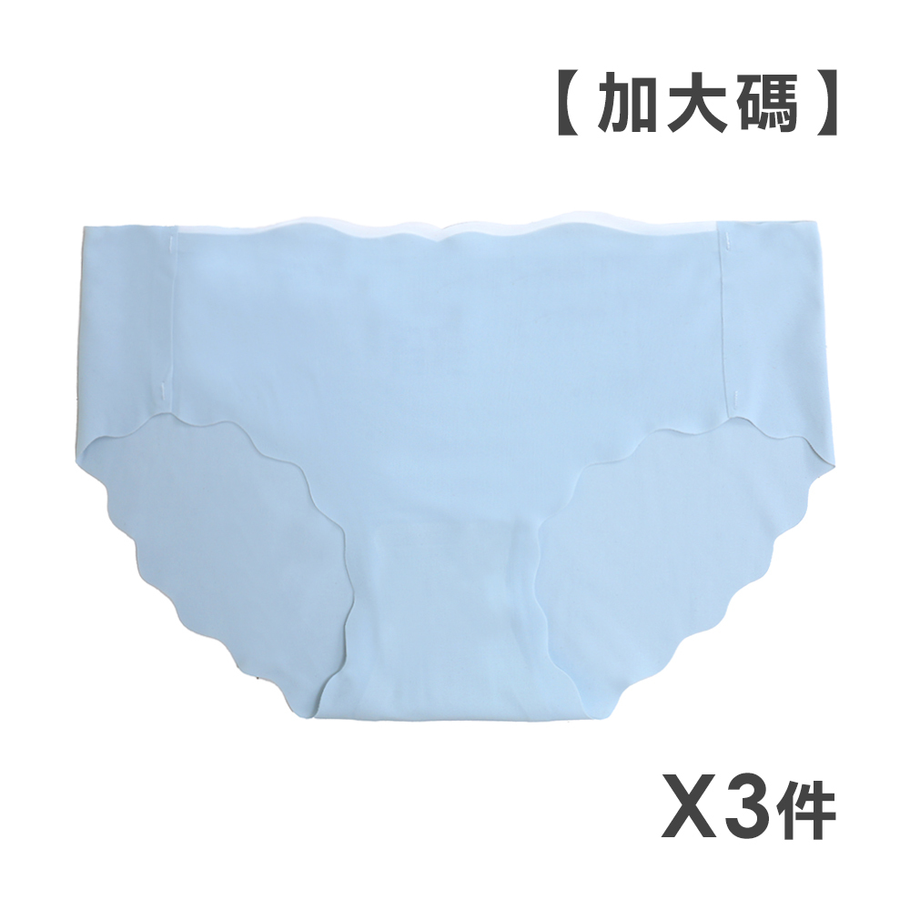 低腰 輕透冰絲涼感無痕面膜褲 3件組(隨機色)加大碼