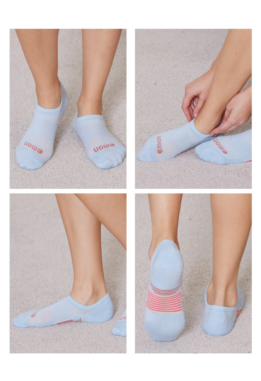 MIT台灣製 隱形 涼爽 純棉機能襪(水)