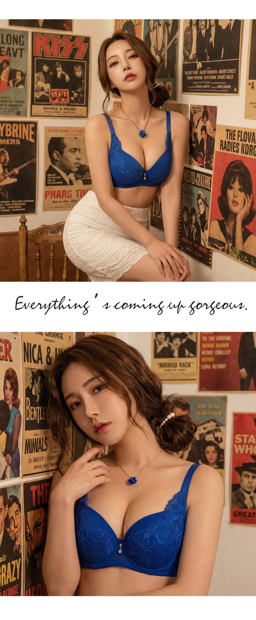 凝香之吻 性感蕾絲 包覆集中舒棉內衣CDEFG罩杯(深藍)