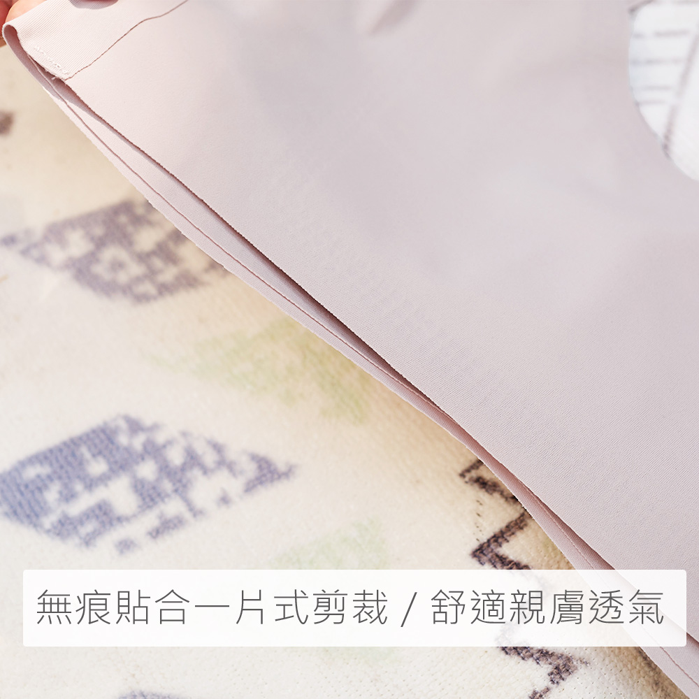 手掌一片式 無鋼圈舒適無痕胸衣(青玉藍)