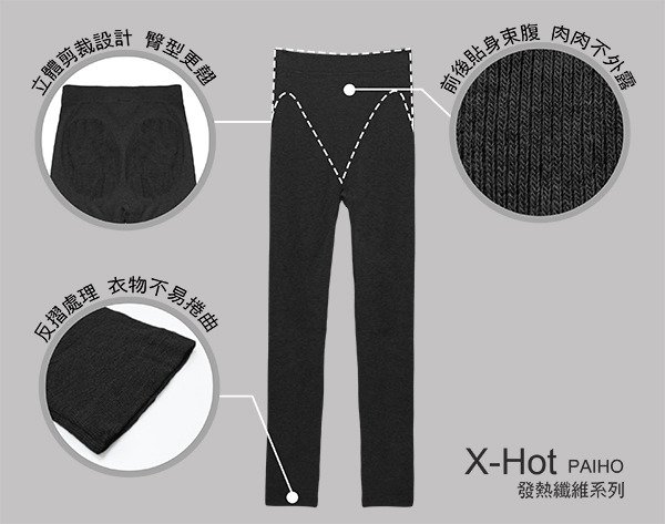 X-Hot 發熱纖維系列保暖衛生褲(黑)