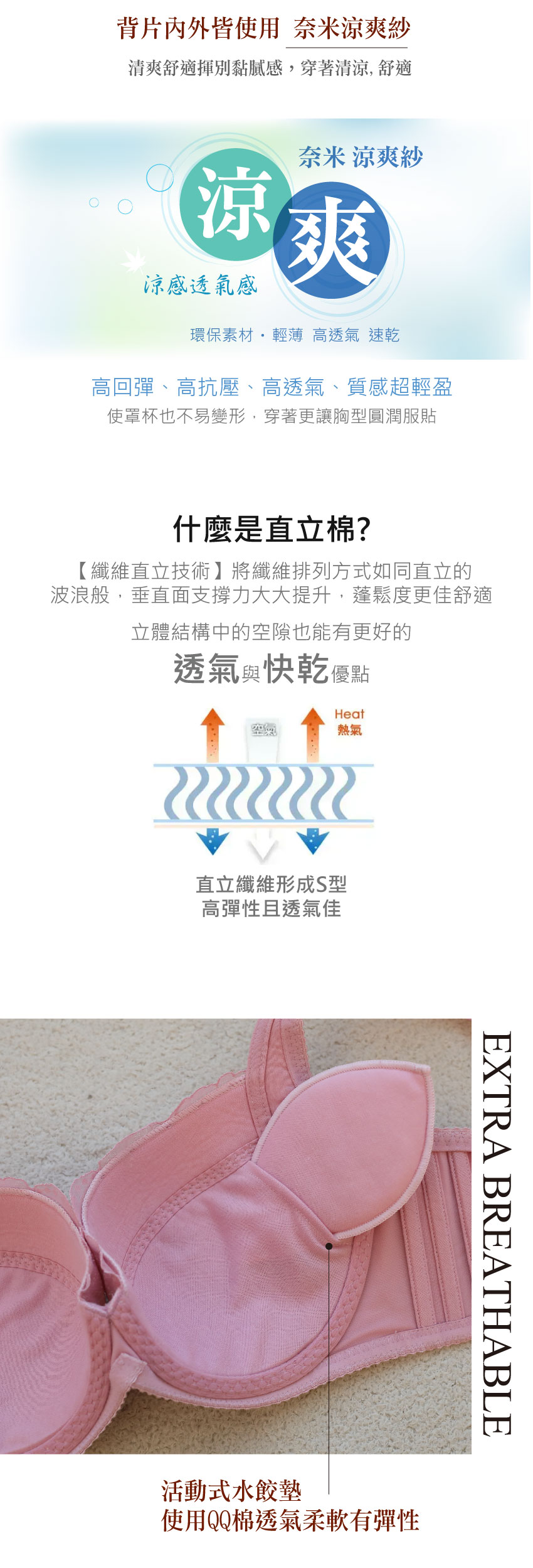 魔羽 奈米涼感 機能內衣BCDE罩杯(花瓣粉)