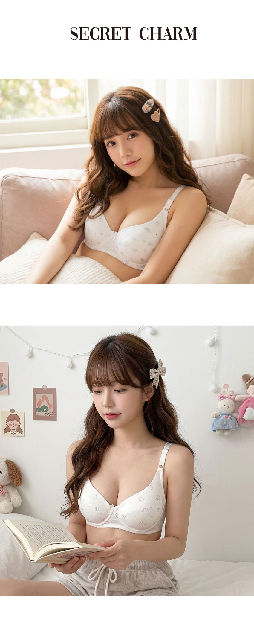 快樂狗狗少女內衣(軟鋼圈)(灰)BCD