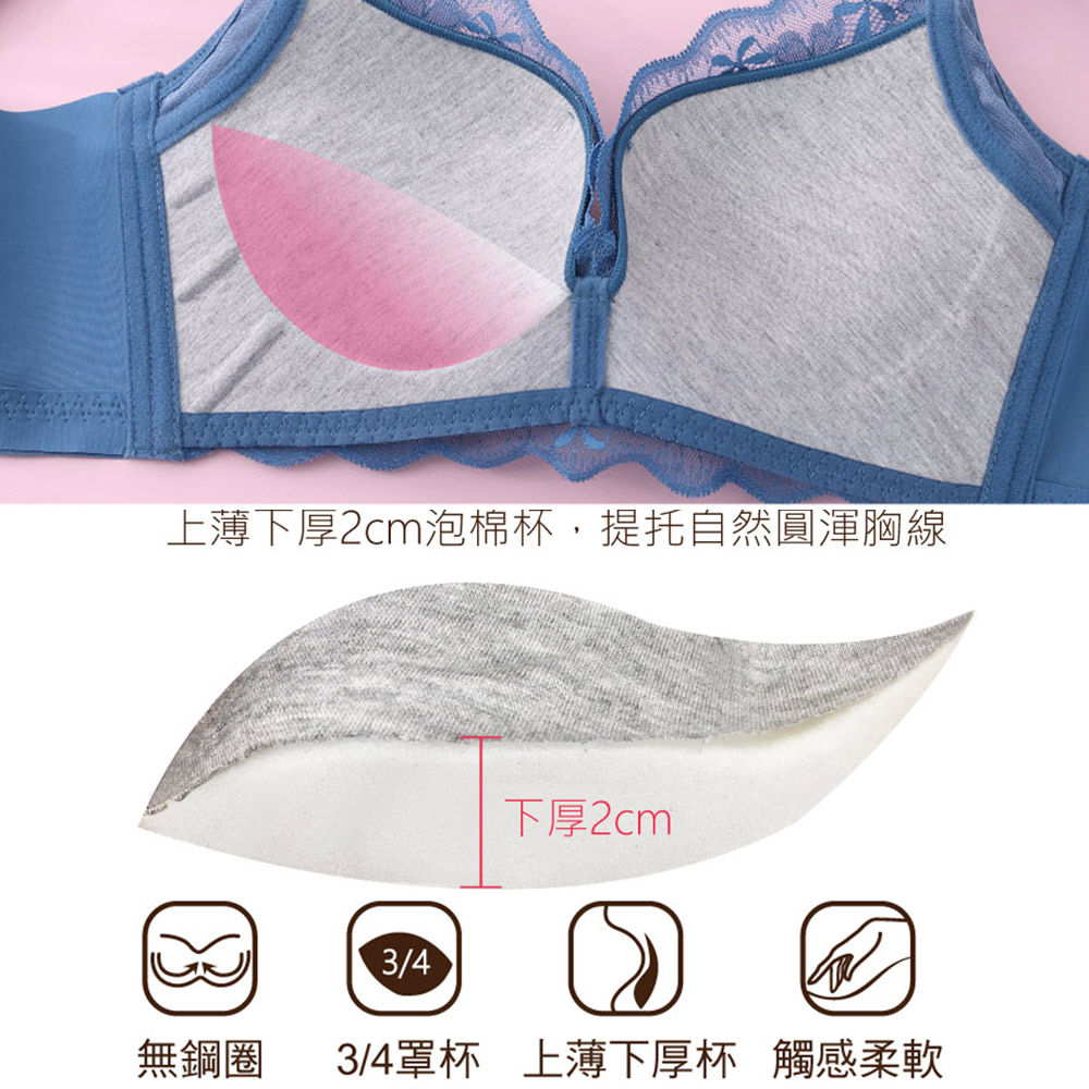 微醺羅曼史 花紗 無鋼圈機能型內衣(黑)