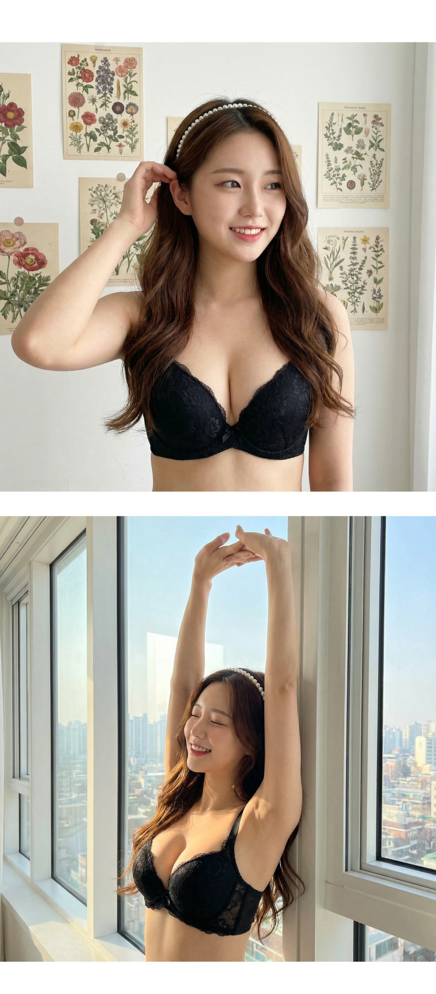 花柔 軟鋼圈 深V低脊心包覆機能型內衣C罩杯(黑)