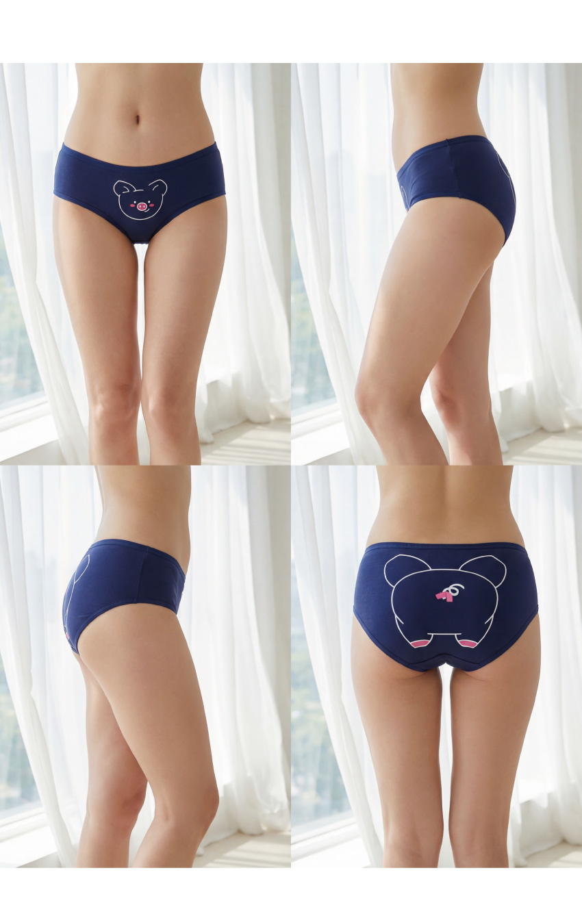 萌寵小豬 棉質三角褲 3件組(隨機色)