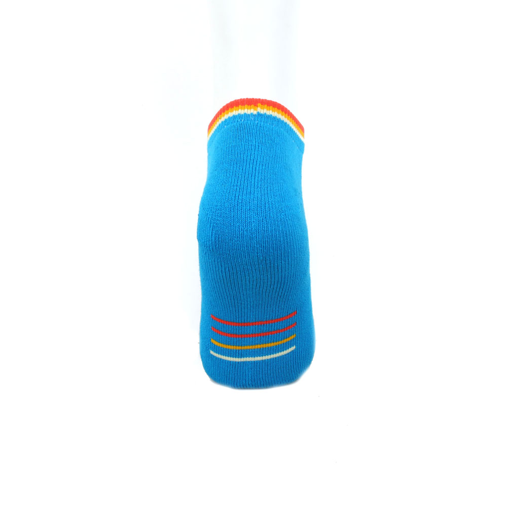 跳色滾邊 低筒 機能運動襪(藍)
