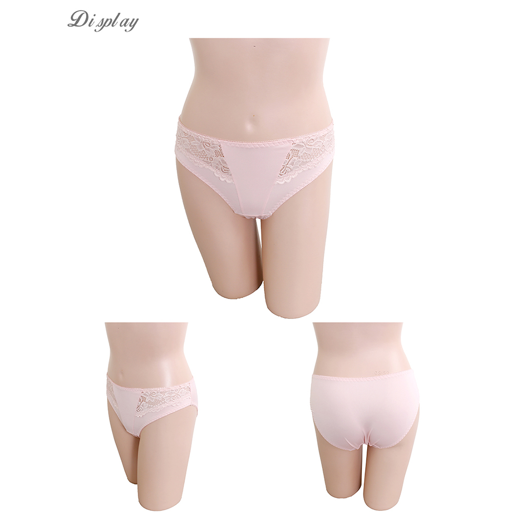 牛奶絲杯型微性感蕾絲 三角褲 3件組(隨機色)