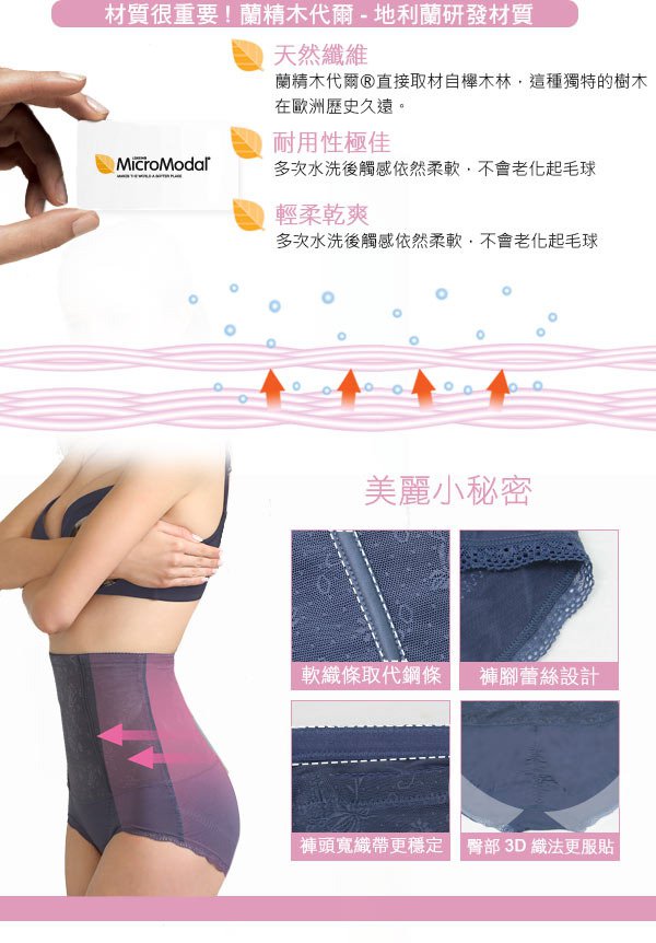 纖腹美尻  輕感塑身褲(藍)