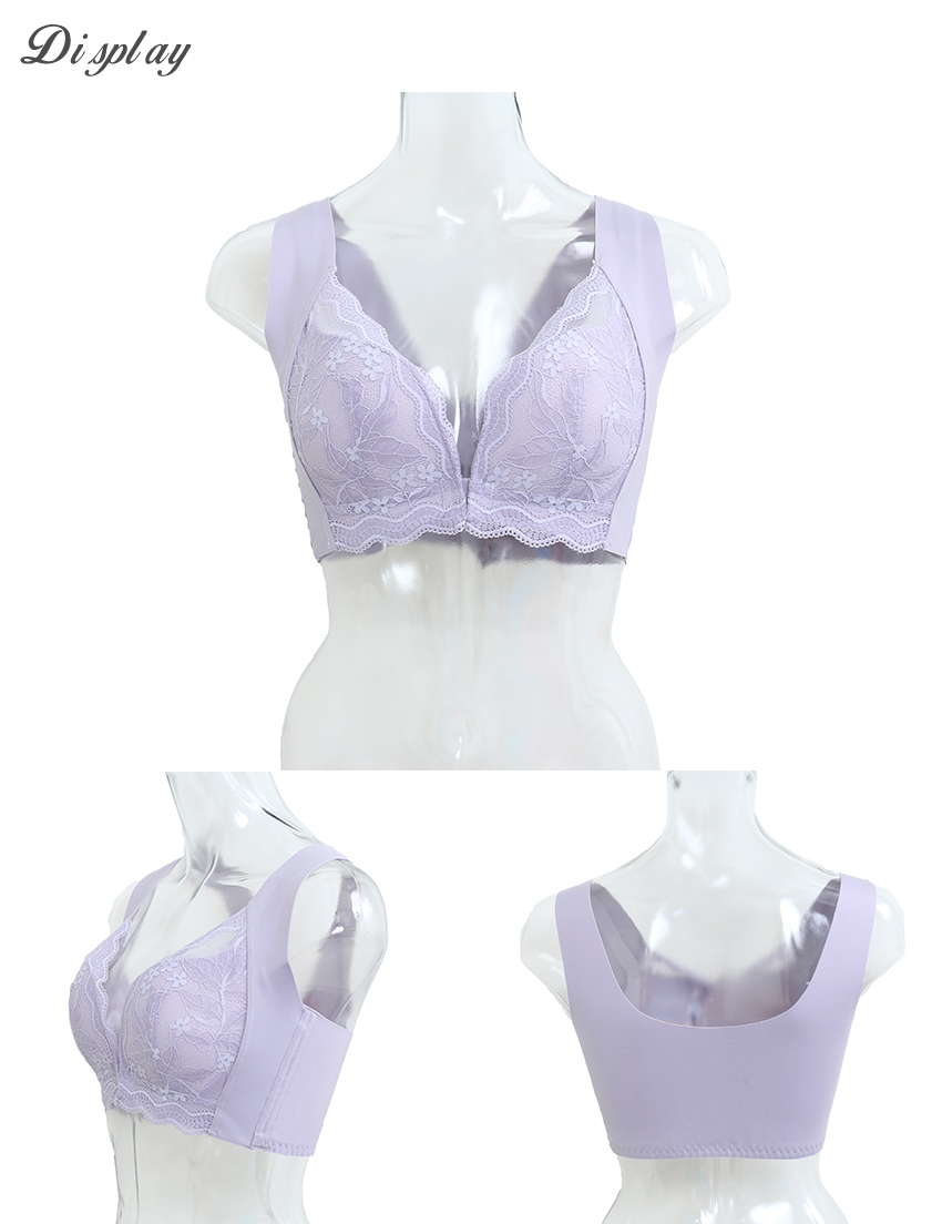 花甜禮夏 前扣無痕無鋼圈舒柔內衣(芋紫色)36-44