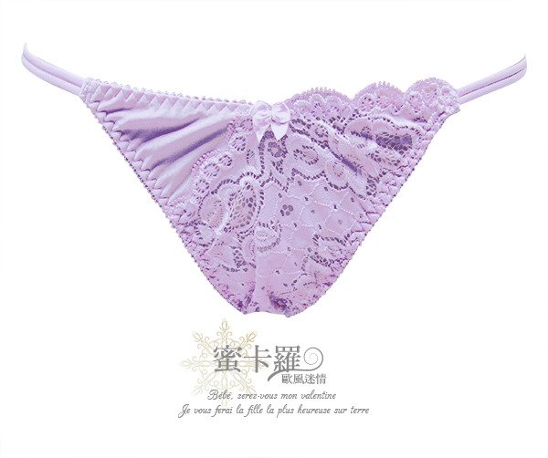 經典花雕蕾絲三角褲(紫)