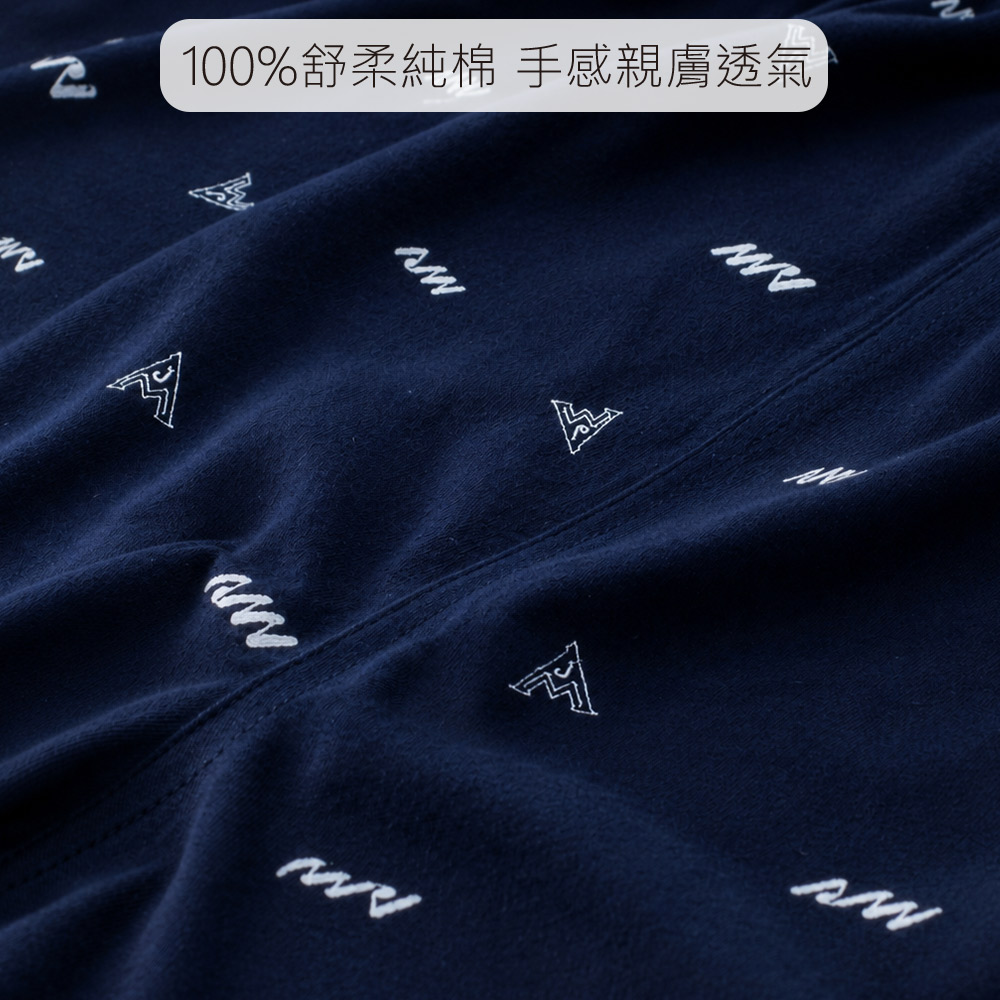 100%純棉 LOGO印花 男性寬鬆四角褲(灰)