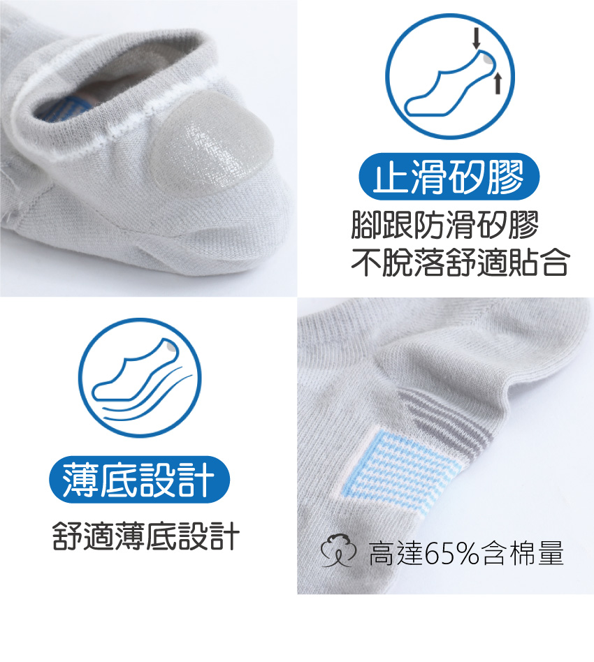 MIT台灣製 涼爽透氣 棉質隱形襪(白)