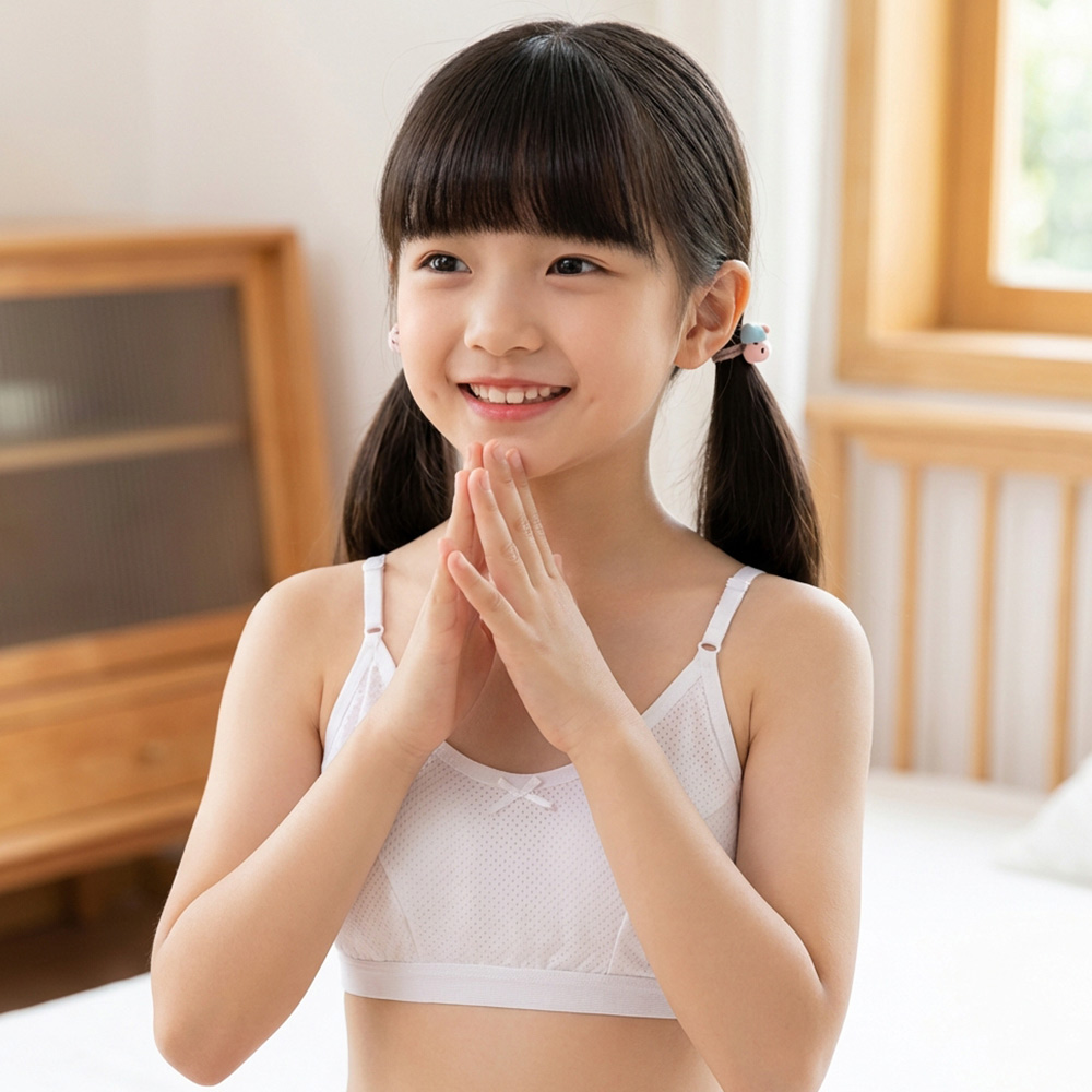 MIT台灣製 精梳棉 透氣細肩兒童胸衣背心(白)