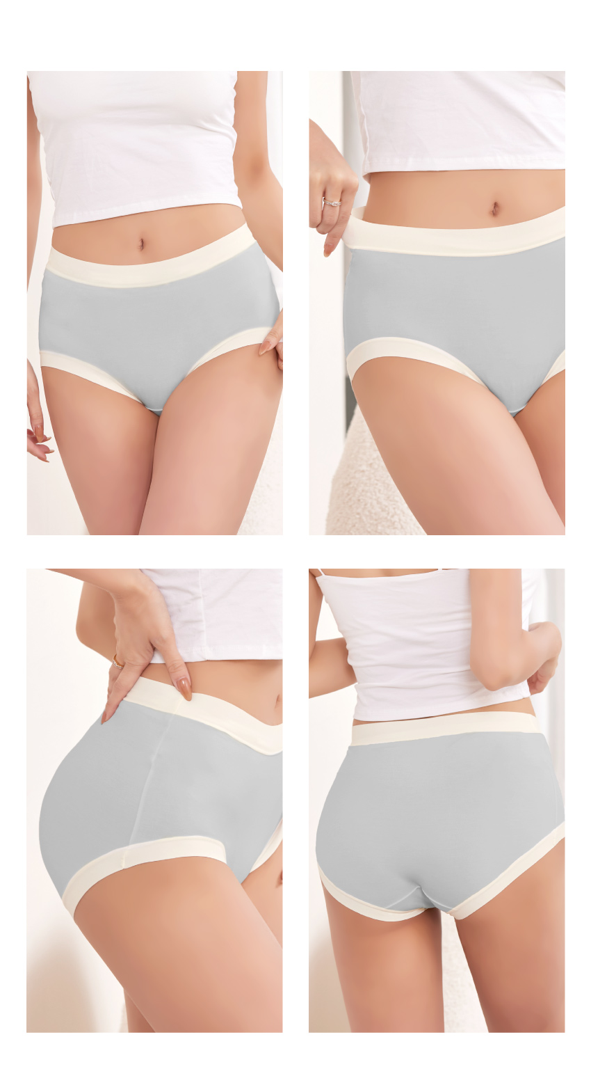 蠶絲莫代爾  絲滑無痕 中腰平口褲(灰)