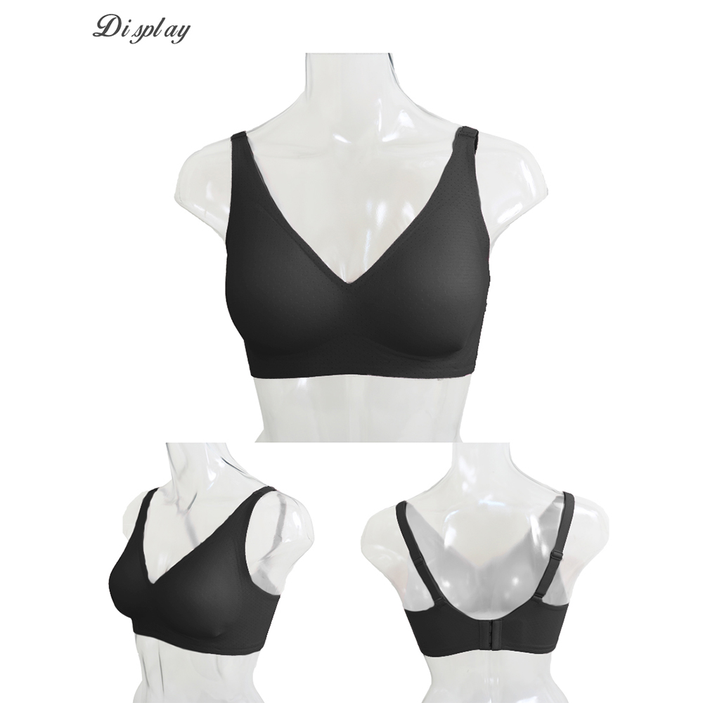 高通透呼吸洞洞 無鋼圈果凍無痕胸衣(黑)