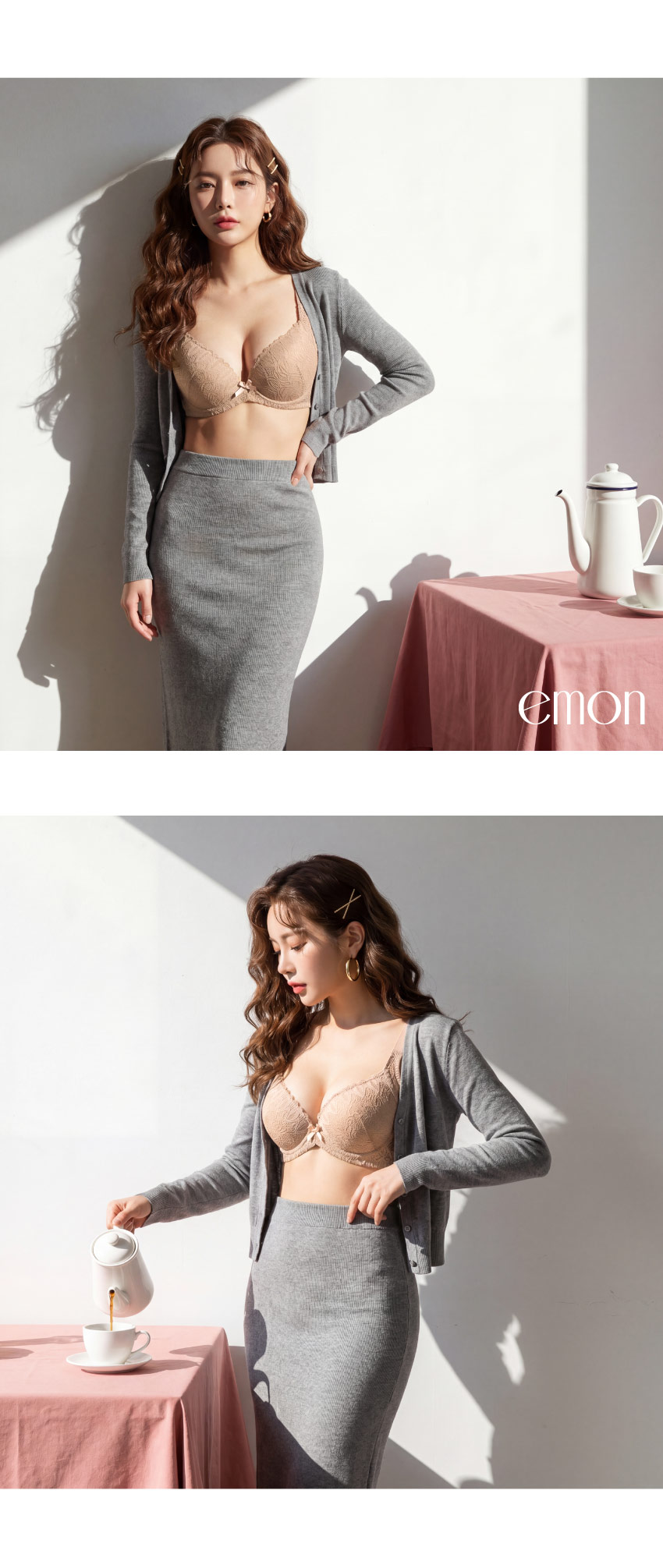 花漾 軟鋼圈 深V低脊心包覆機能型內衣C罩杯(蜜膚)