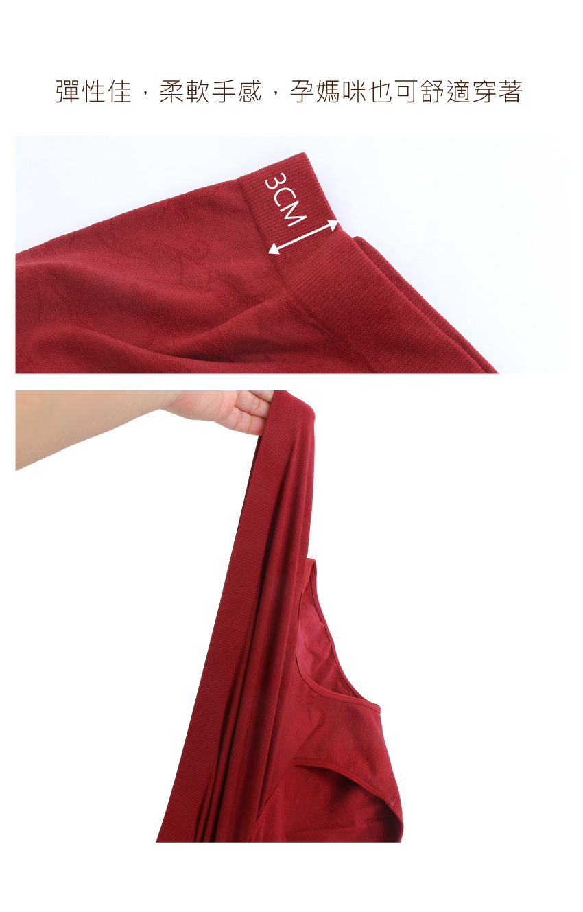 《竹炭．無縫》一體成型高腰三角褲(酒紅)加大款