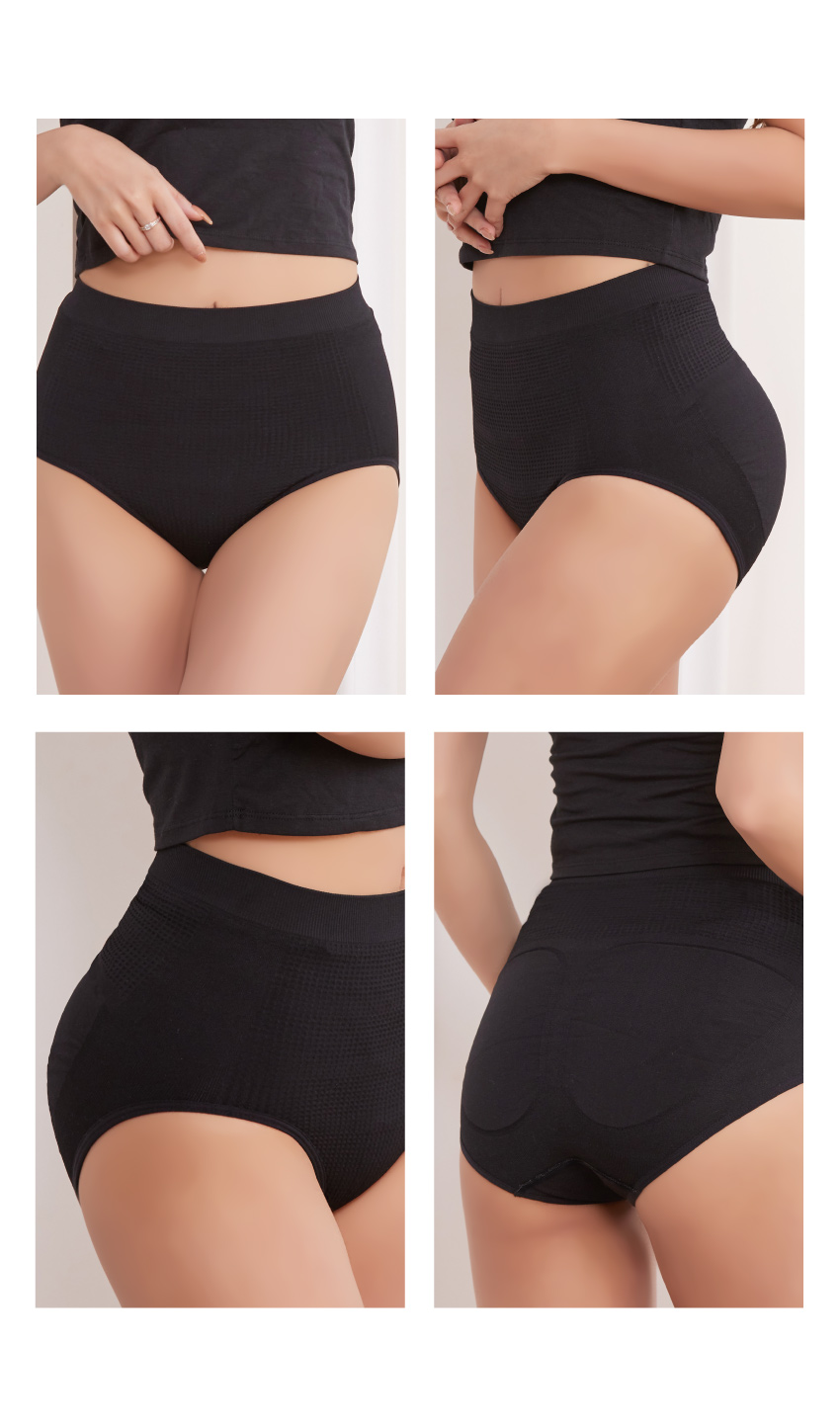 竹炭 無縫一體成型 中腰三角束褲(黑)