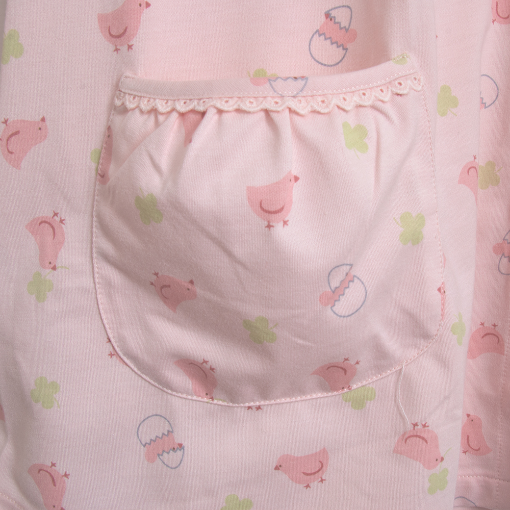 萌感小雞 柔軟舒眠棉質 睡衣睡褲成套組(粉色)