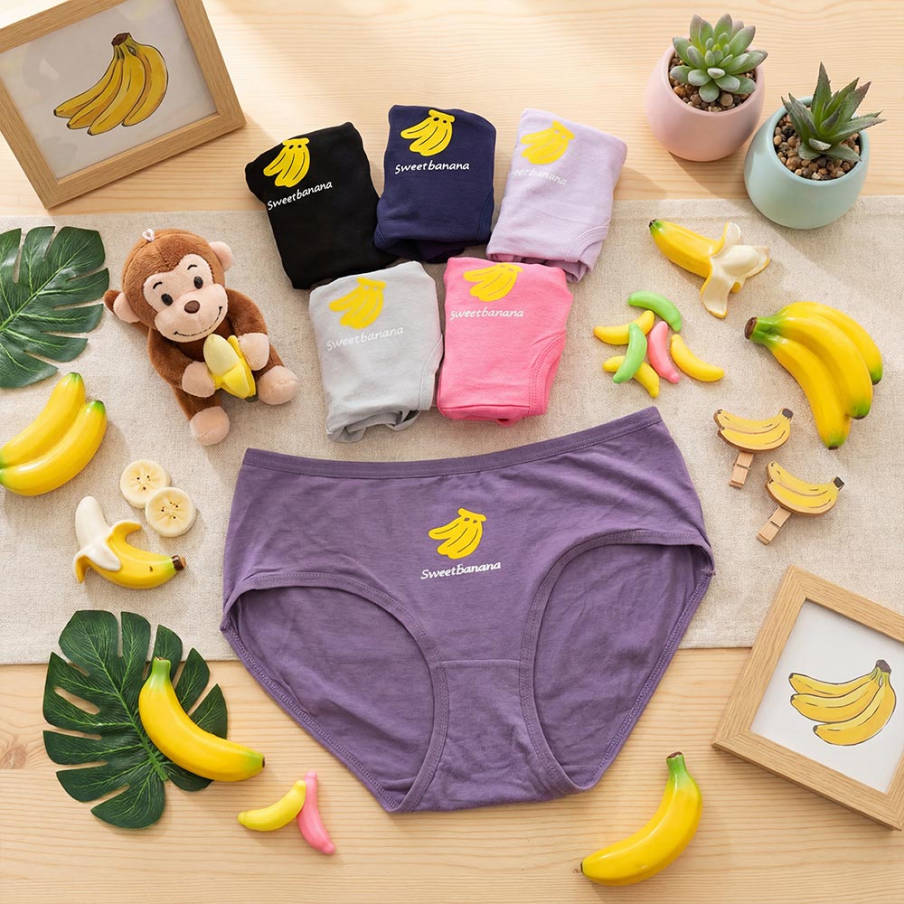 繽紛少女貼身三角褲 12件組(隨機款 隨機色)