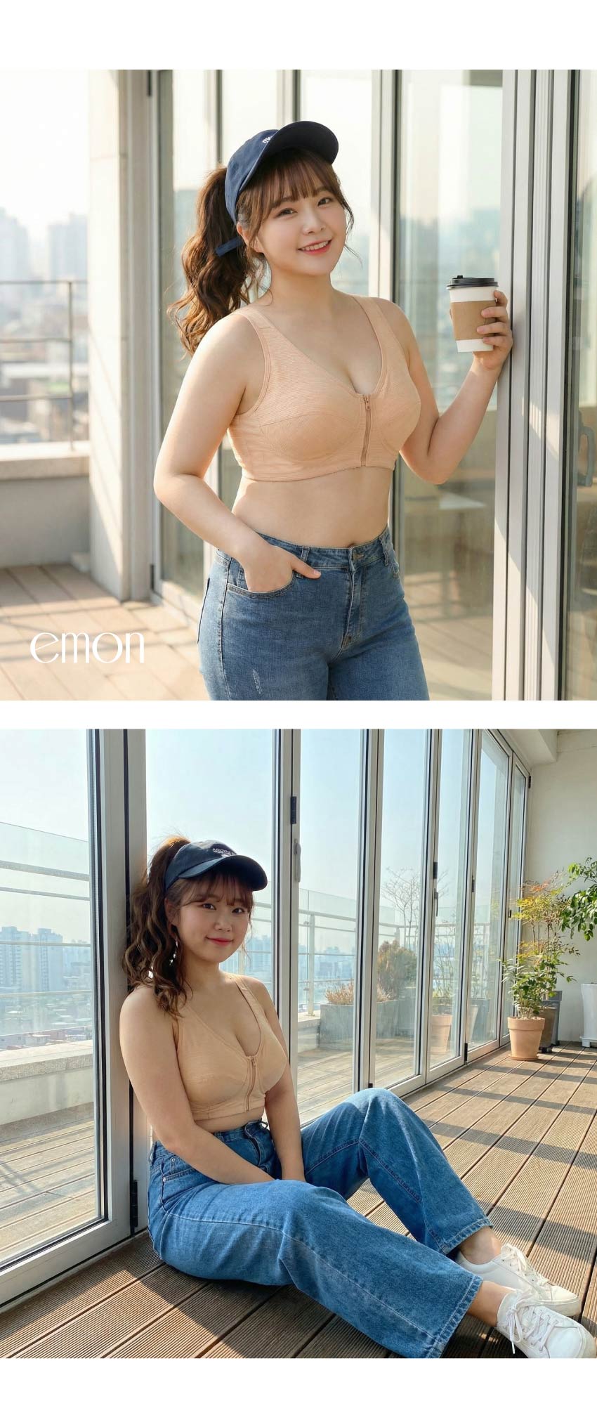 前開式拉鍊 絲棉透氣內衣 38-46 CD罩杯(膚)