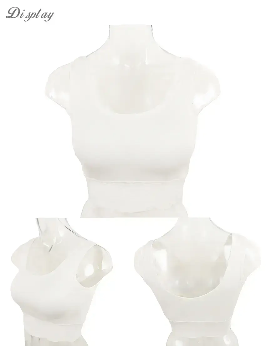 天然植物棉  減壓寬肩短版胸衣背心(白色)