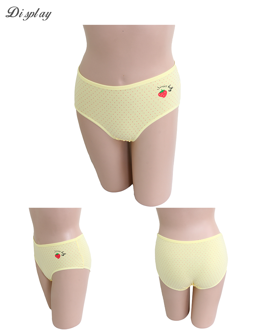 草莓點點棉質三角褲 3件組(隨機色)