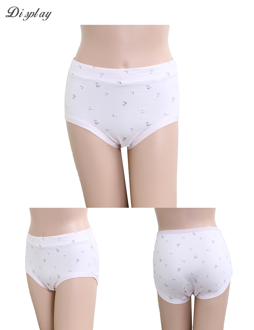 石墨烯 舒柔中腰小花三角褲 3件組(隨機色)