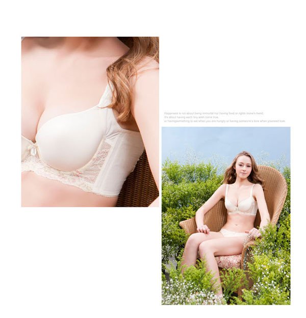 《零碼出清》嬉遊花間．輕感無痕竹炭內衣 (米黃)36-38B