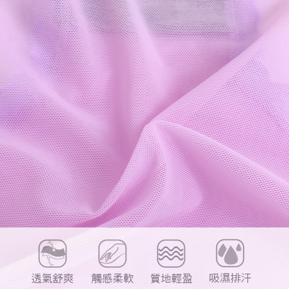 竹炭 性感透膚 中腰網紗貼身褲 3件組(隨機色) 加大碼