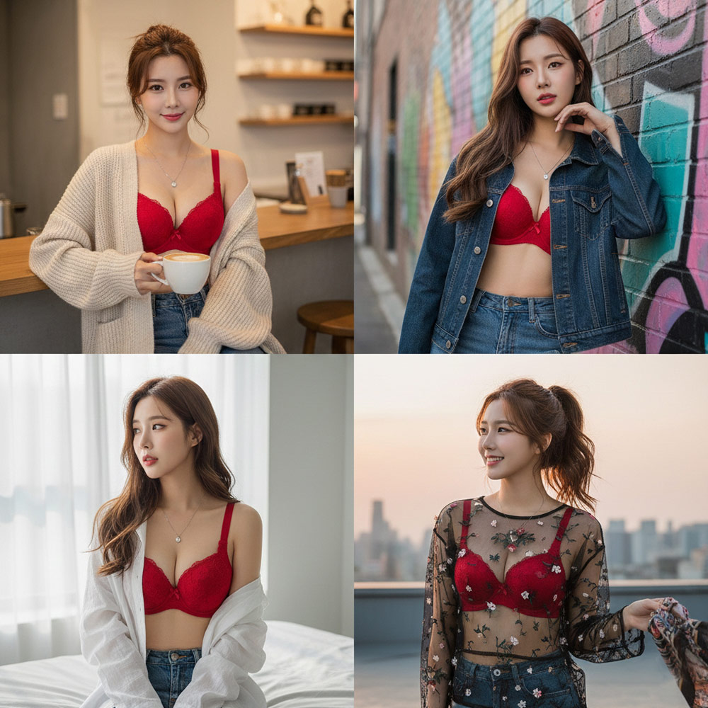 花蕊 軟鋼圈 深V低脊心包覆機能型內衣D罩杯(紅)