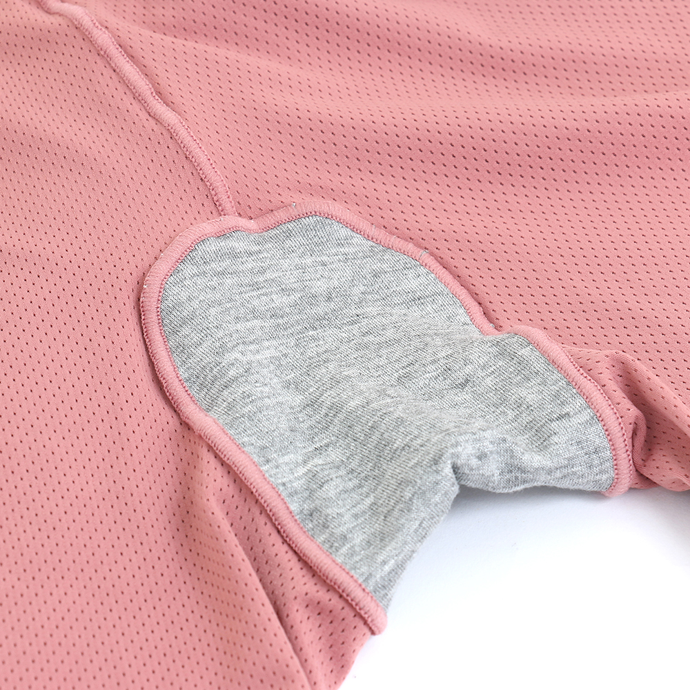 石墨烯 透氣 運動中腰平口褲(迷霧粉)