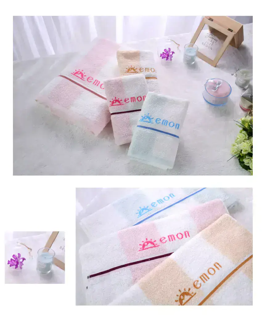 MIT台灣製造 100%純棉彩條毛巾(水+黃)2件組