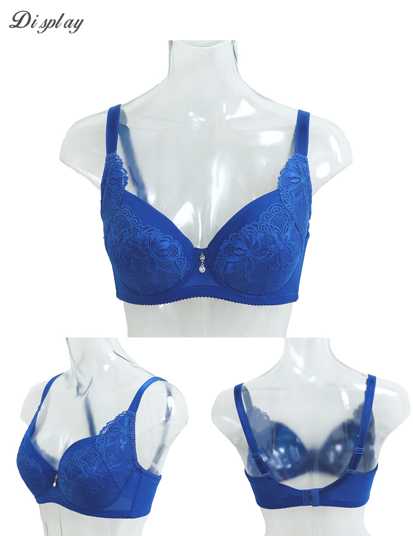 凝香之吻 性感蕾絲 包覆集中舒棉內衣CDEFG罩杯(深藍)