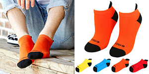 素色 低筒 機能運動襪(橘)