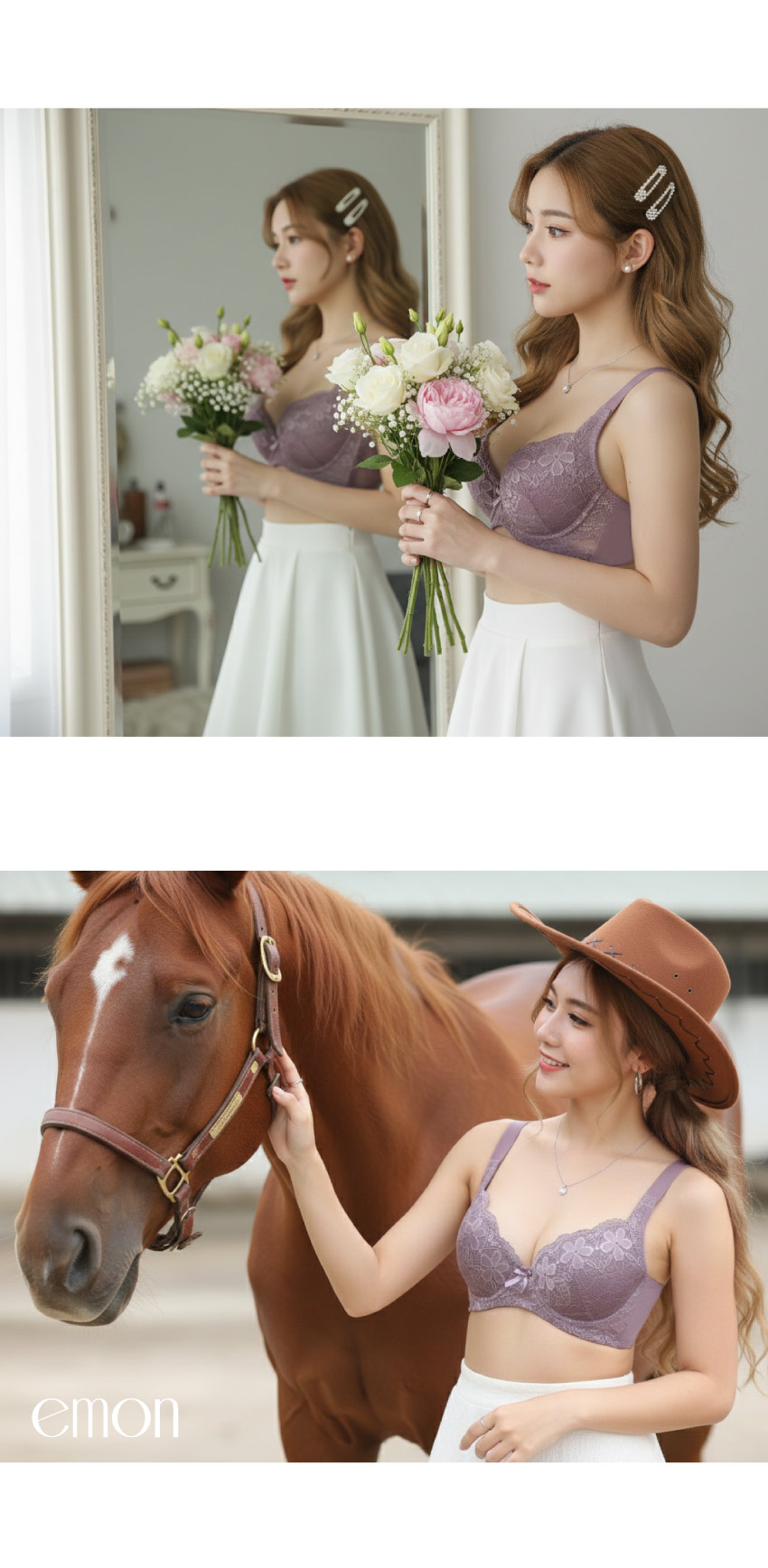 花蕾 軟鋼圈 深V低脊心包覆機能型內衣B罩杯(芋紫色)