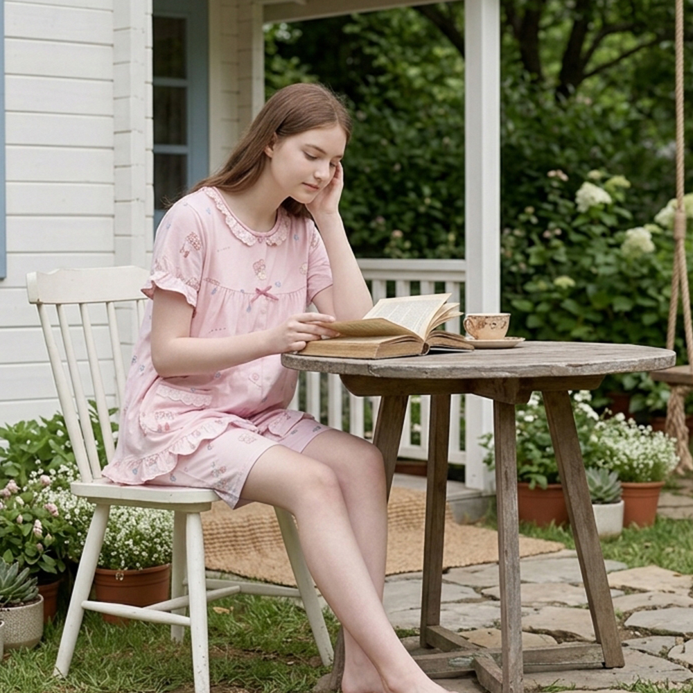 睡萌聚落 柔軟舒眠棉質 睡衣睡褲成套組(粉色)