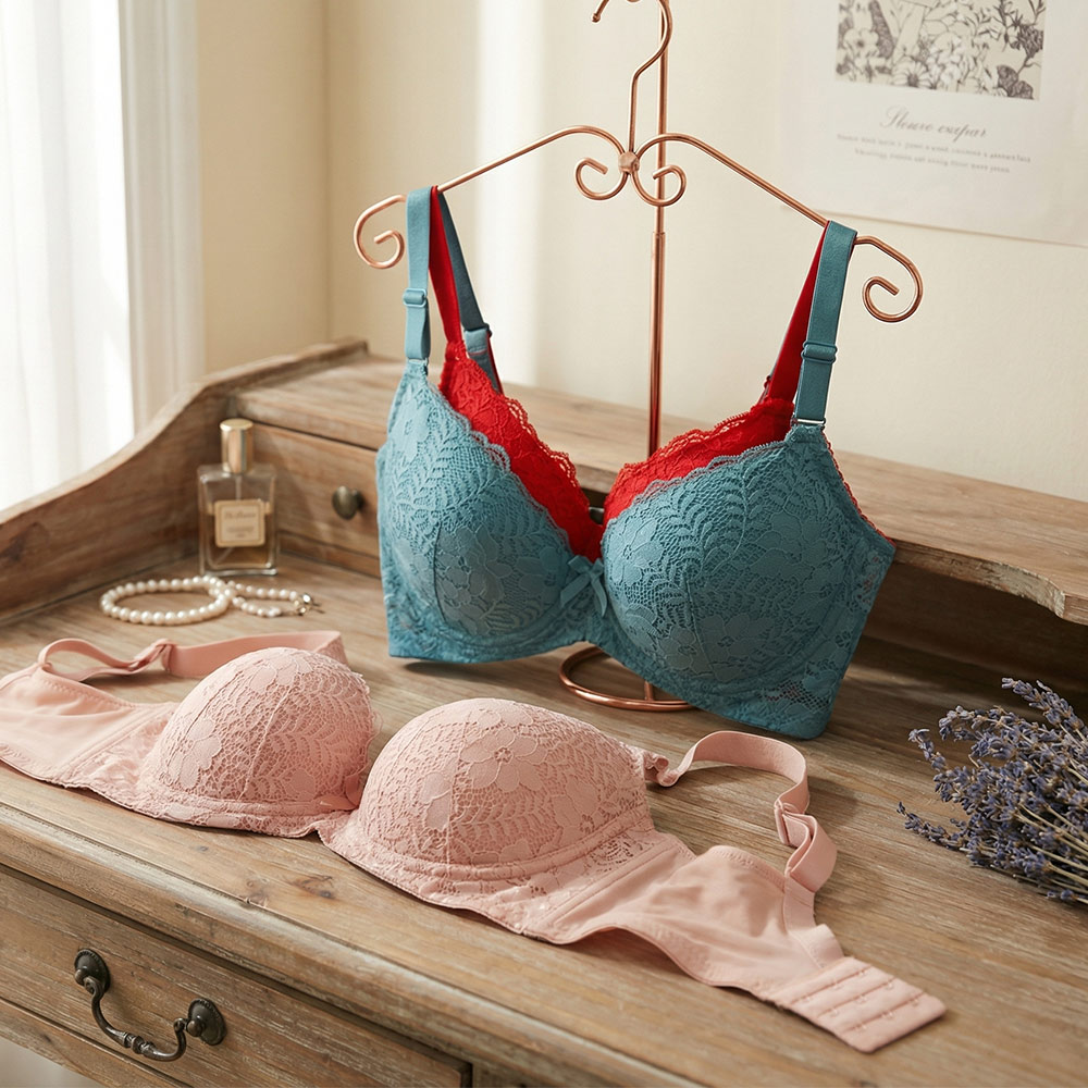 花蕊 軟鋼圈 深V低脊心包覆機能型內衣D罩杯(紅)