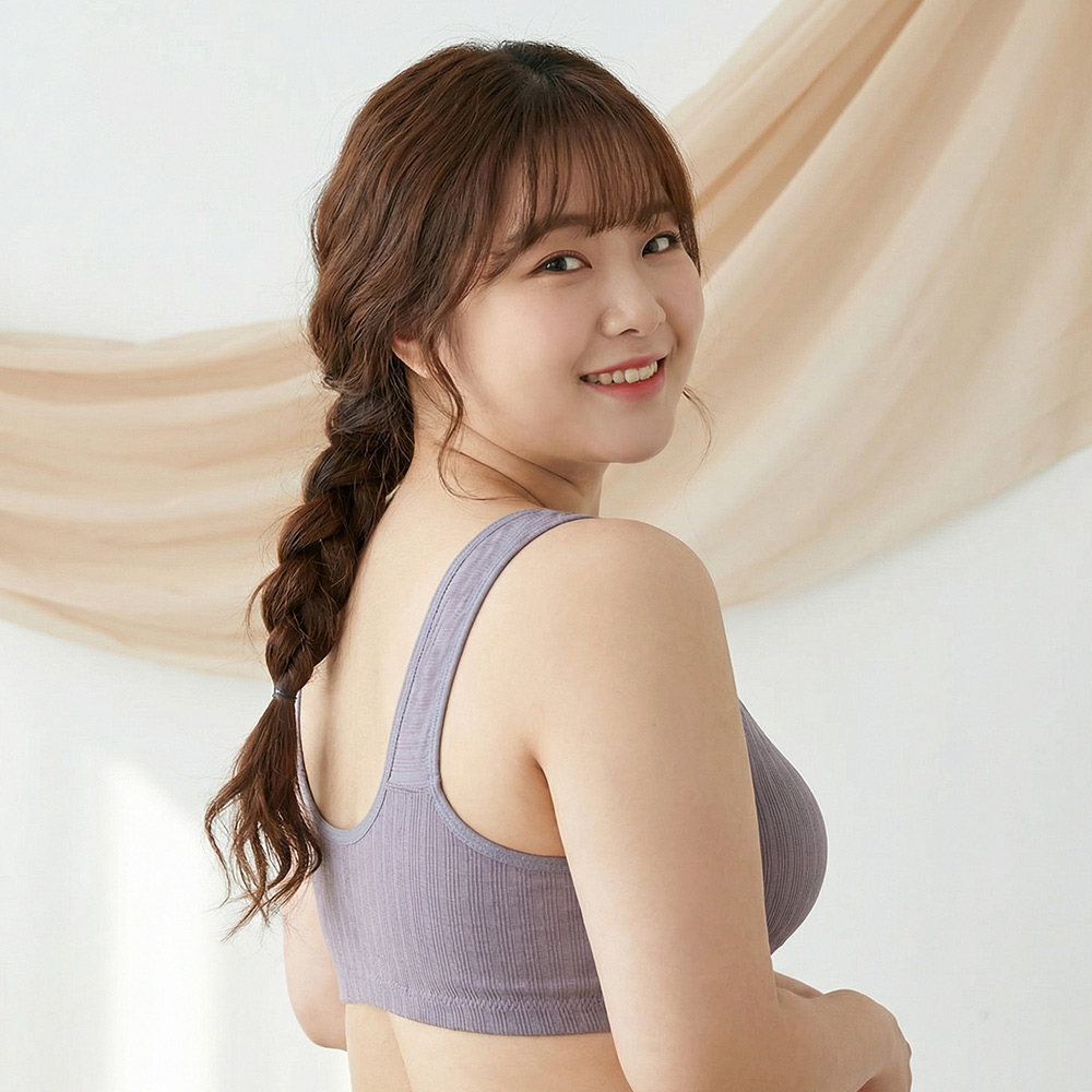 前開式拉鍊 絲棉透氣內衣 38-46 CD罩杯(灰)