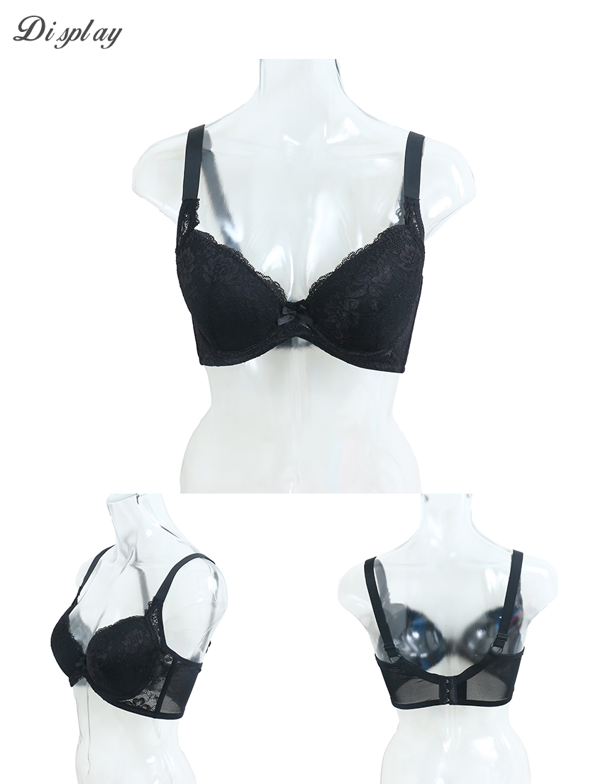 花柔 軟鋼圈 深V低脊心包覆機能型內衣C罩杯(黑)