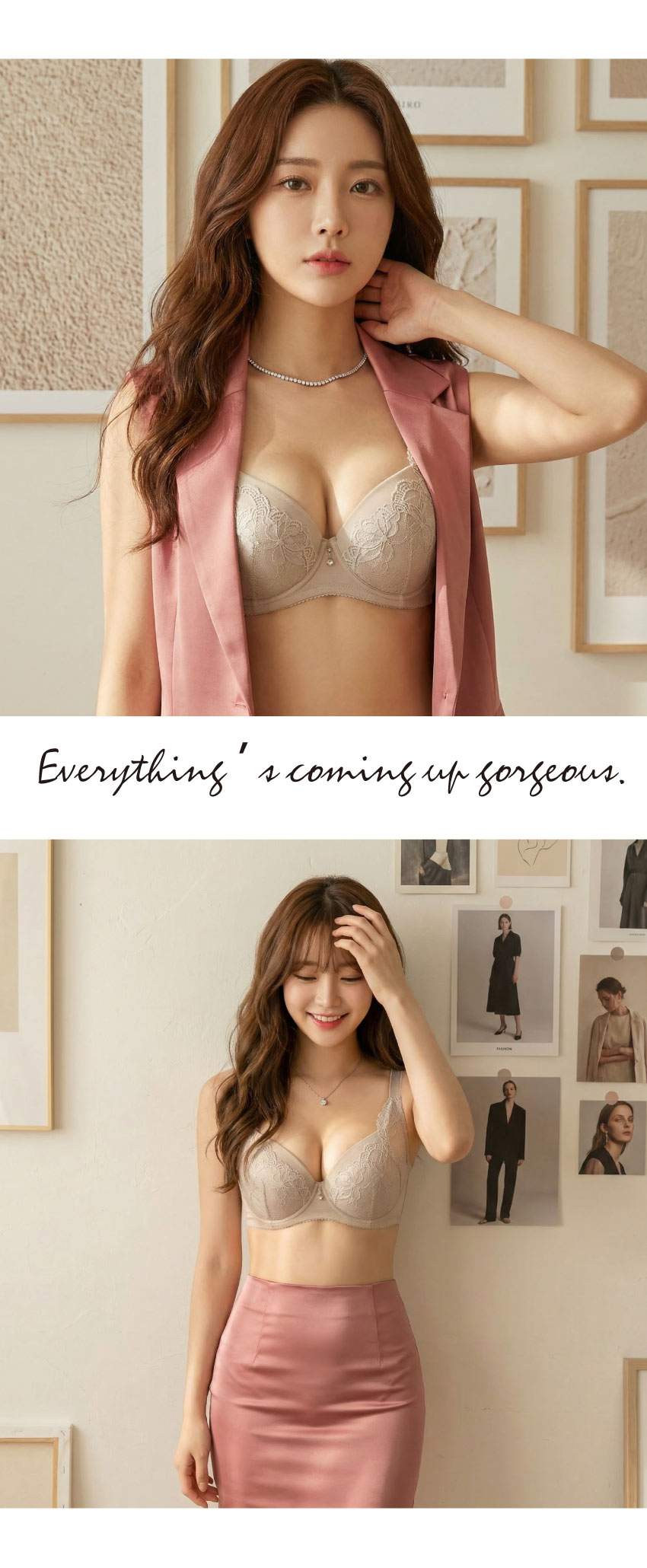 凝香之吻 性感蕾絲 包覆集中舒棉內衣CDEFG罩杯(奶茶色)