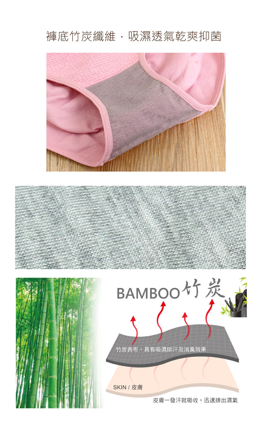竹炭 無縫一體成型 中腰三角束褲(黑)